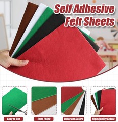 Bonsicoky 10 Pack Self Adhesive Felt Sheets 20x30cm (7.9×11.8 inches), White