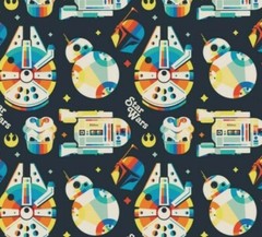 Star Wars Retro Droids Trooper Falcon cotton Fabric Fat Quarter 1/4 yard FQ