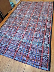 Vintage Guatemalan Handwoven Cotton Fabric – Reversible Loop – 57″x36″x2 Panels