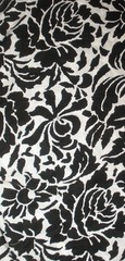 #524 Black White Large Roses Floral 60″ x 40″ New