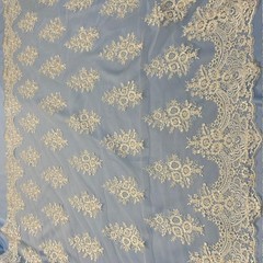 Bridal Sequin Lace Floral Embroidery Polyester Mesh 51 Inch Wide Fabric