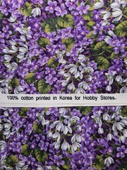Violet Garden Purple Floral 100% Cotton Fabric Hobby Stores 3 Yards X 42″ Wide