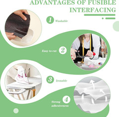 Medium Weight Interfacing Fabric for Sewing: Grey 11.6″ X 30Yd Iron on Non-Woven