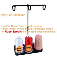 Light Weight Thread Stand – 3 Spools Holder for Domestic (Home-Base) Black