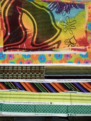 Fabric Lot Quilting Cotton Hippie Love Bright Color Washed Apx 1.75 lbs/2.75 yds