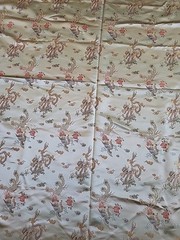 Chinese dragon and phoenix pattern brocade fabric, satin sheen, 45×142 inches