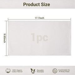 Organic Cotton Flannel for Castor Oil Pack Wrap 17.7×9.85 Inches Reusable Castor