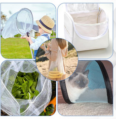 White Mesh Fabric, 62 x 59 Inch Soft Mesh Netting Slightly Stretchy for Shopping