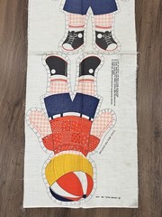 Vintage 1974 SPRING MILLS GINGHAM BOY DOLL 22” CUT & SEW FABRIC PANEL PILLOW