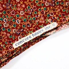 Vtg Quilting Fabric Cotton BTHY Half Yard Tiny Floral Flowers on Maroon Concord