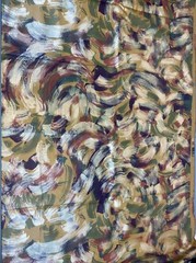 Brush Stroke Vintage Fabric Chris Stone Sheen 47×56 Abstract Blue Red Green
