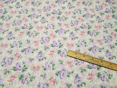 Carol Endres Pink Purple Fairy Flowers & Baby’s Breath Fabric BY THE YARD