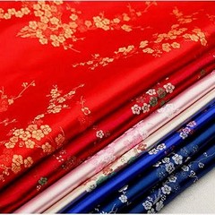 Kori RED Plum Blossom Floral Brocade Chinese Satin Fabric for Cheongsam/Qipao,