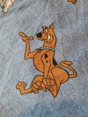 Scooby-Doo Scooby Snacks Construction Equipment Print Fabric Vintage 2004