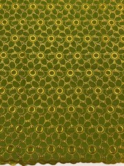 Green Gold Voile Lace| Gold Floral Lace Embroidery| Sold by 5 Yards.