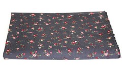Vintage Charcoal Rose Ditsy Fabric 3 Yards Cotton Blend 49×108″ Cottage Floral