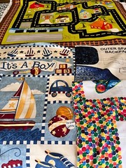 Lot of Boys Fabric Clothworks Road, Moda It’s a Boy, Space Backpack, Caterpiller