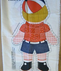 Vintage 21.5″ Young Boy Cut & Sew Fabric Spring Mills 1974 pillow/doll 