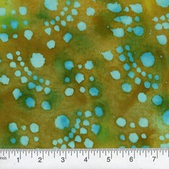 QUILTER’S BATIK 45-inch BTY 100% Cotton Dots and Arc Green and Light Blue qb-573