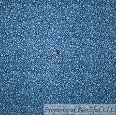 BonEful Fabric FQ Cotton Quilt Blue White Calico Water Bubble Sea Ocean Blender
