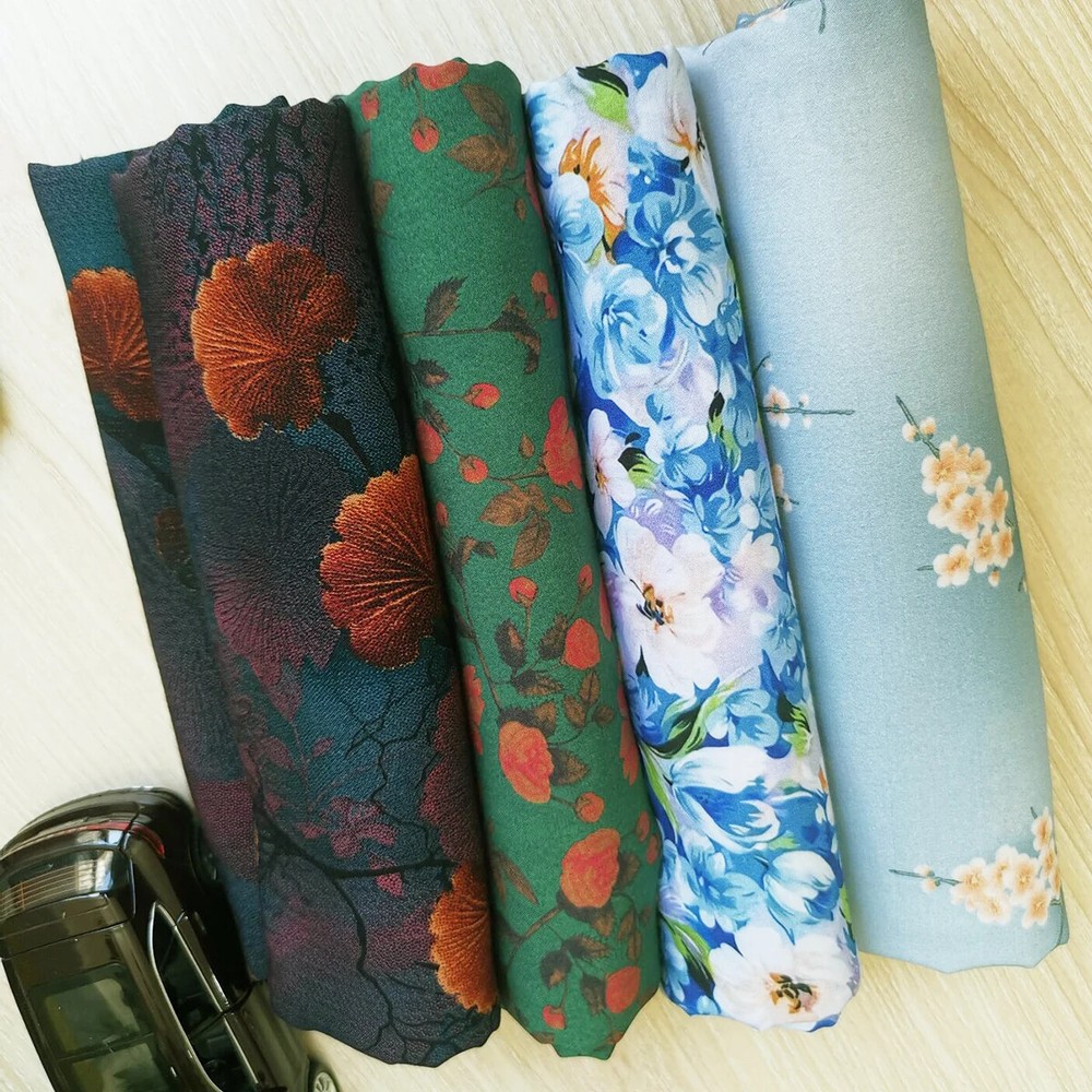 55” Wide By Yards Vintage Rayon Material Viscose Fabric For Dress Shirt Robe