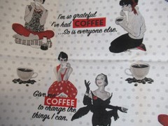 Saturday Evening Post Springs “Grateful for Coffee” Cotton Fabric 1YX44″