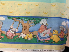 Cranston MOTHER GOOSE Nursery Rhymes FABRIC PANEL 17.5″x44″