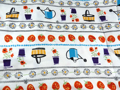Vintage Fabric Tandler Textile Basket Strawberry Daisy 10234 45″ W X 3 yards +5″