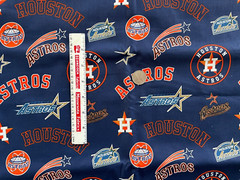 Houston Astros MLB 100% Cotton Fabric Material by the 1/2 yard (18″ x 43″)