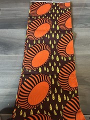 African Wax Print Ankara Fabric 6 Yards Brand New Brown & Orange Floral