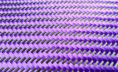 230gsm Aramid Carbon Fiber Blended Fabric Mixed Carbon Cloth Purple with Black