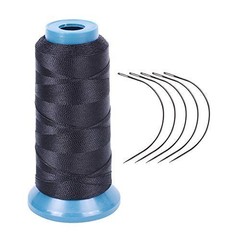 Hair Weaving Thread with C/J/I/T Needles 1500 13 Count (Pack of 1), Black