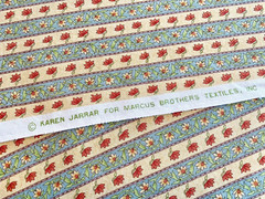 Marcus Bros Cotton Fabric – KAREN JARRAR – Floral Stripe – 1 3/4 yd x 44″ w