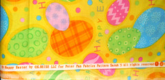 Peter Pan Fabrics Happy Easter Bright Egg Print Cotton Fabric 2 +2/3 yds.+ X 45
