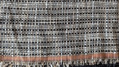 Silk Novelty Hand-woven plaid fabric remnant 60″ w irregular all one piece ..
