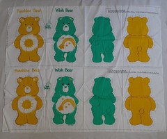 1983 Care Bears Cut & Sew Pillow Doll Fabric Panel Wish Bear Funshine Springs