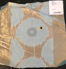 Threads by LEE JOFA Resonance in Pale Aqua/Teal 17 1/2″ Silk Fabric Sample