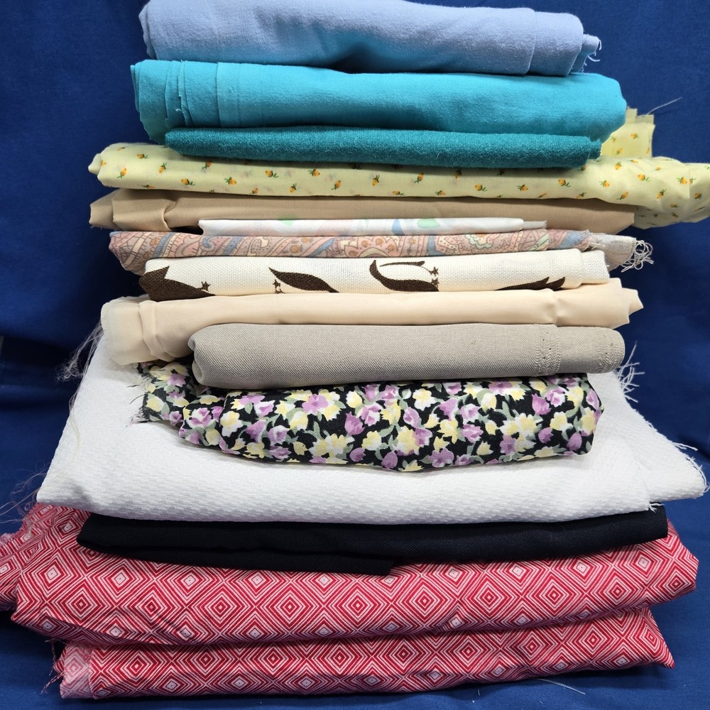 Vintage fabric lot 9 Lbs Remnants Arts Crafts Sewing Yard Goods Sew