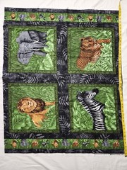 Lot 6 Wildlife Panels Safari Animals Woodland Cotton Fabric Bundle