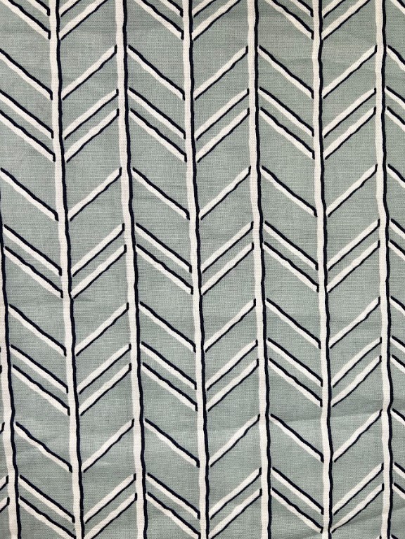 Fabric By the Half-Yard Light Blue Sky Ice Teal Stone Livid Herringbone/Chevron