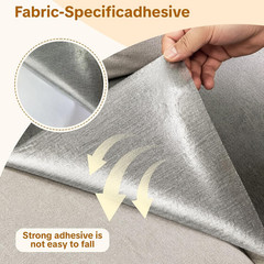 Linen Fabric Tape, Dark Grey, 5X80 Inch | Self Adhesive, for Furniture,Sofas,Cus