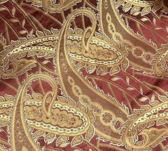 RED GOLD Designer 100% Silk Jacquard Fabric 54” Width Sold By The Yard