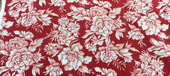 Eddie Bauer Fabric Floral Maroon Red Cream 2+ Yards Upholstery Material 98″x59″