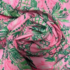 ~~ Lilly Pulitzer Cotton Poplin Fabric Mandevilla Always Worth It 33″ x 57″