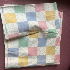 Vintage baby fabric gender neutral pastels Bears Patchwork Multicolor Hearts