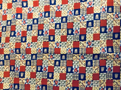 VTG Sewing Theme Cheater Quilt Thimbles Hearts Dianna Marcum 4 Marcus Bros BTFQ