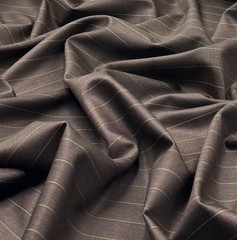 Holland & Sherry Brown Green Stripe Wool Cashmere Silk Fabric – 3.80m x 1.50m