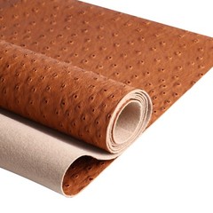 Brown/Tan Faux Leather Ostrich Fabric 54″ Wide 1.0mm Thickness Marine Vinyl U