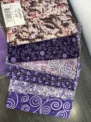 12 Quarter Flats 100% Cotton Jo-Ann Fabric Sewing Quilting NOS Patterns Purple