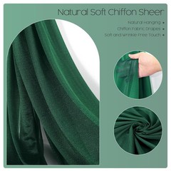 6.7 Yards Dark Green Sheer Wedding Arch Draping Fabric Chiffon 29 Inch x 20ft